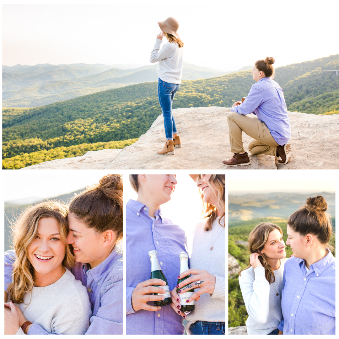 Blue Ridge Parkway engagement, mountain proposal, rough ridge engagement, rough ridge hike, Boone nc engagement photographer, adventure photographer, blacksburg va engagement, love is love engagement, boone nc proposal, Appalachian mountain engagement